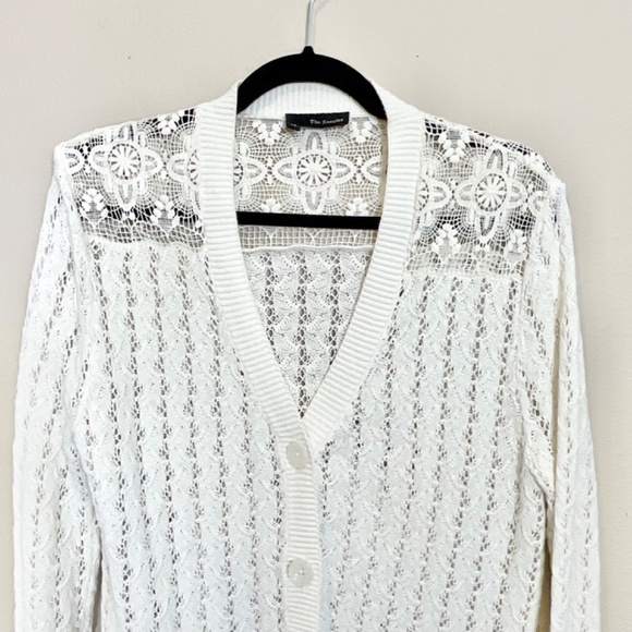 THE KOOPLES Lace Open Knit  Cotton Blend Cardigan XS - Picture 4 of 9